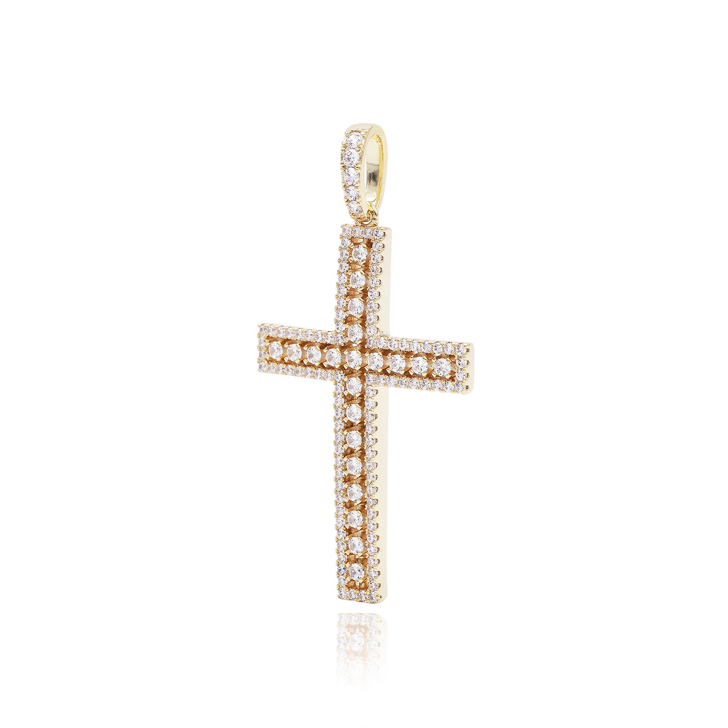 Golden Openwork Cross Pendant