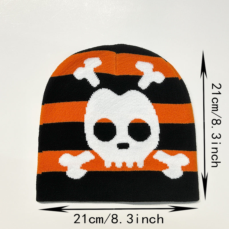 Dopamine Halloween Pirate Skull Hip Hop Warm Beanie for Men and Women