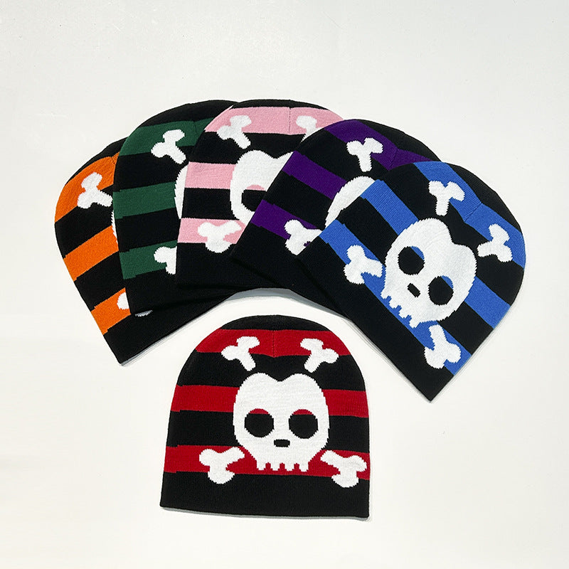 Dopamine Halloween Pirate Skull Hip Hop Warm Beanie for Men and Women