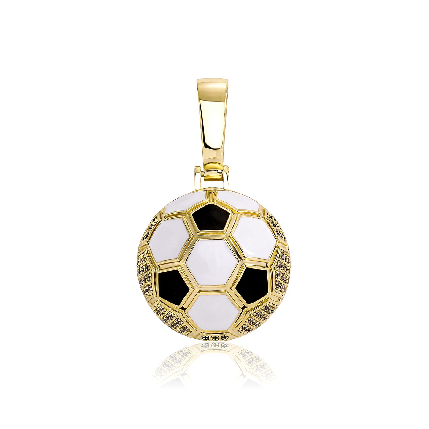 World Cup Soccer Pendant Hip Hop Sport Micro Paved Zircon Necklace