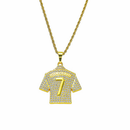 Diamond No. 7 Jersey Pendant Three-dimensional Men's Necklace