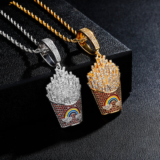 Rainbow Solid Fries Pendant