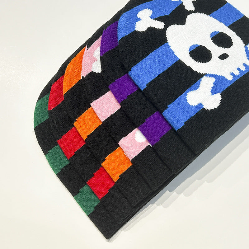 Dopamine Halloween Pirate Skull Hip Hop Warm Beanie for Men and Women