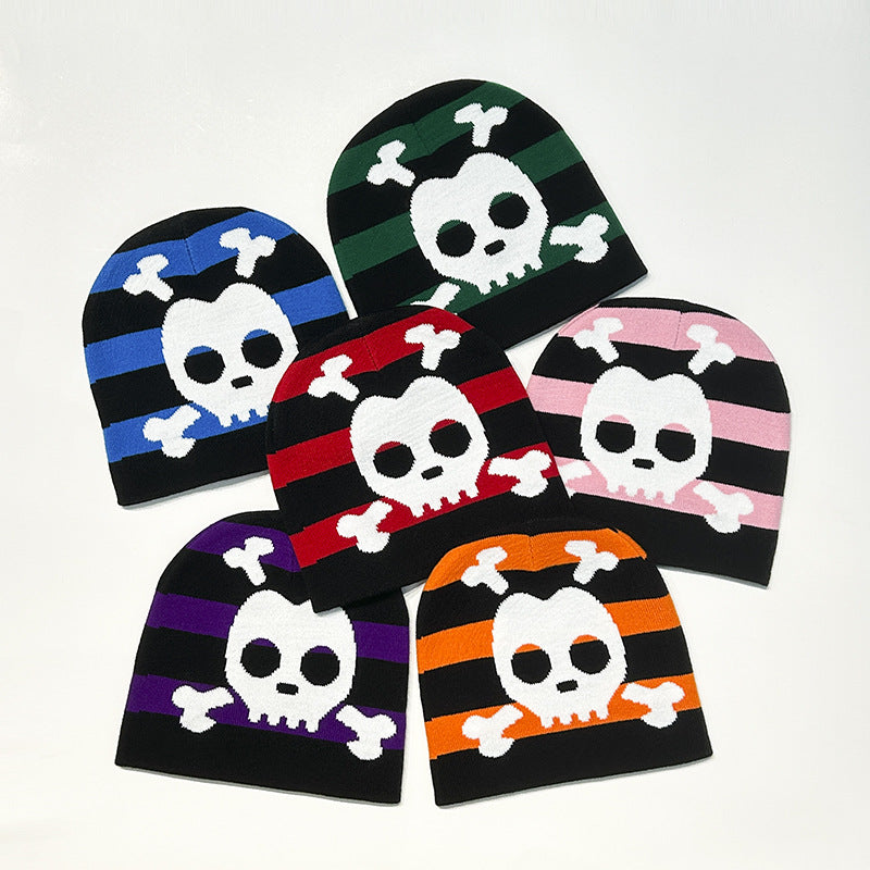 Dopamine Halloween Pirate Skull Hip Hop Warm Beanie for Men and Women