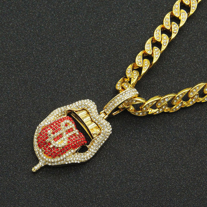Tongue Out Gold Tooth Hip Hop Pendant