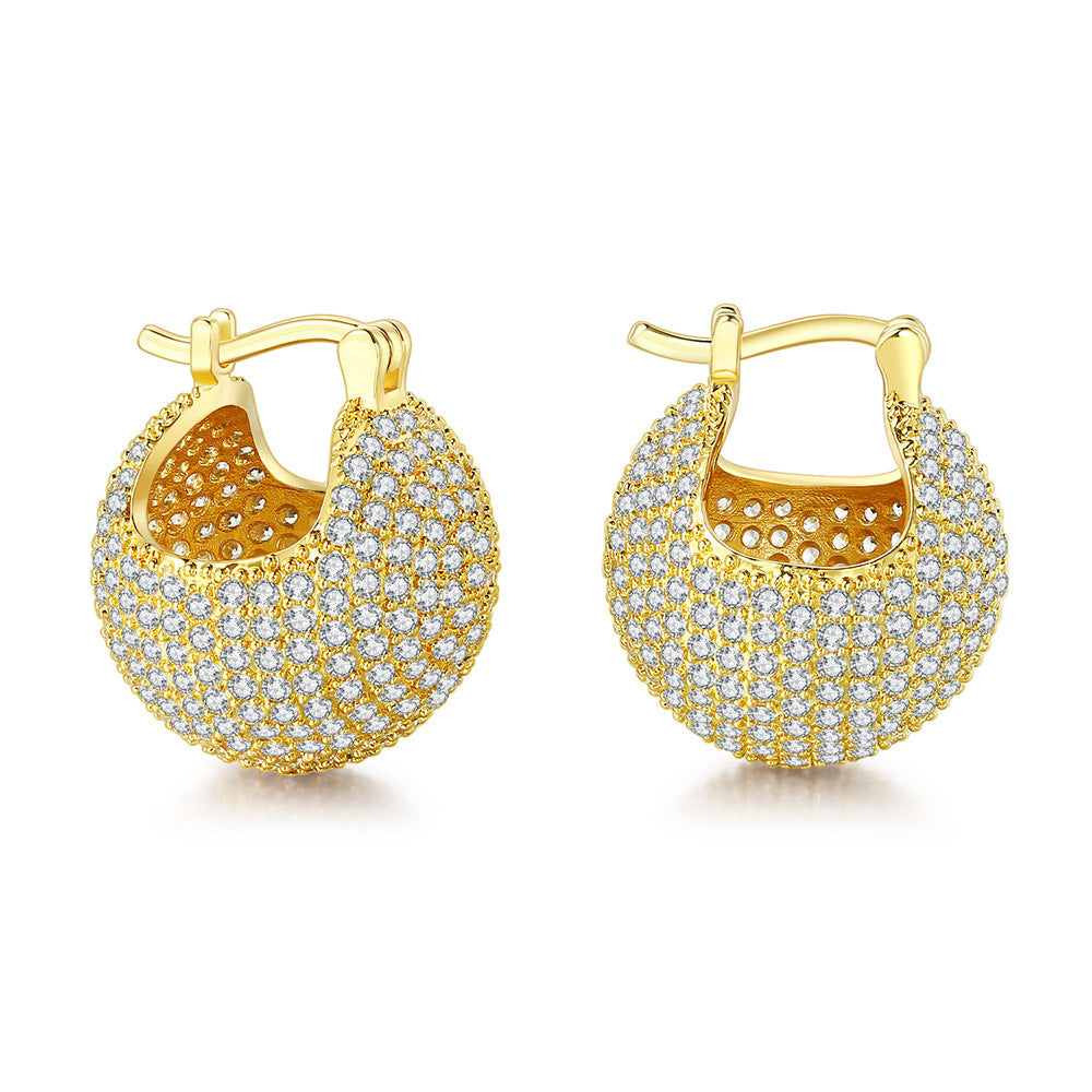 Spherical Basket Full Diamond Earrings