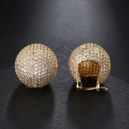 Spherical Basket Full Diamond Earrings