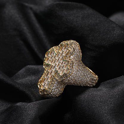 Luxury Baguette Diamond Cross Ring