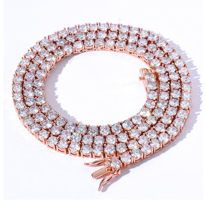 Rose Gold Single Row Tennis Chain