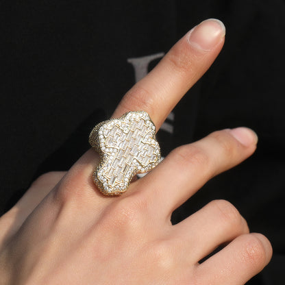 Luxury Baguette Diamond Cross Ring