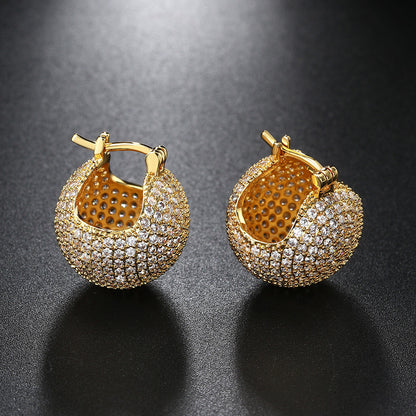 Spherical Basket Full Diamond Earrings