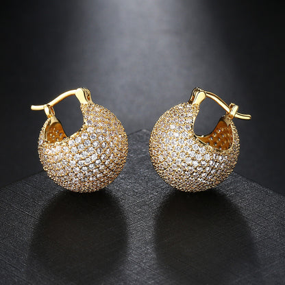 Spherical Basket Full Diamond Earrings