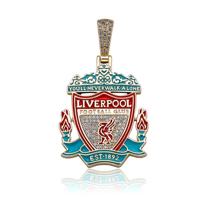 Hot Sale Football Club Colorful Oil Drip Badge Pendant